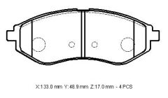CHEVROLET AVEO- HB- 09/11; ÖN FREN BALATASI (DİSK) (133X48,9X17) (BRAMAX)