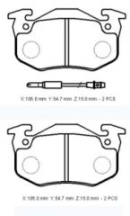 RENAULT TWINGO- 93/98; ÖN FREN BALATASI (2 KABLOLU)(DİSK)(105X54,7X15) (BRAMAX)