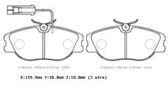 ALFA ROMEO 155- 93/97; ÖN FREN BALATASI (2 KABLOLU)(DİSK) (129.9x58.8x18)(BRAMAX)