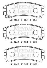 NISSAN PATHFINDER- 96/99; ARKA FREN BALATASI (DİSK) (114,8X35,7X16) (DAIWA)