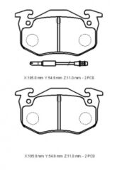 CITROEN SAXO- 96/00; ARKA FREN BALATASI (2 KABLOLU)(DİSK) (105X54,9X11)(BRAMAX)
