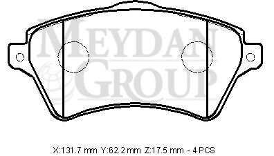 LANDROVER DISCOVERY- 90/98; ÖN FREN BALATASI (10LU)(DİSK) (131,7X62,2X17,5) (FMK)