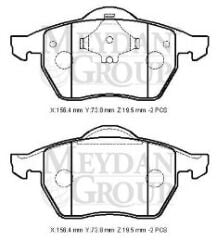 VOLKSWAGEN BEETLE- 98/06; ÖN FREN BALATASI 1,8cc (KABLOSUZ) (DİSK) (156,4X73,8X19,5) (BRAMAX)
