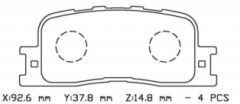 TOYOTA CAMRY- 05/06; ARKA FREN BALATASI (DİSK) (92,6X37,8X14,8) (DAIWA)