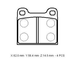 MERCEDES S SL CLASS- W126- 81/91; ARKA FREN BALATASI (KABLOSUZ)(DİSK) (62X56,4X14,5)(BRAMAX)