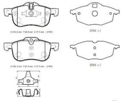 ROVER 75- SD- 00/04; ÖN FREN BALATASI 1,8/2,0/2,5 (KABLOSUZ)(DİSK)(155,4X70,5X18,5)(BRAMAX)