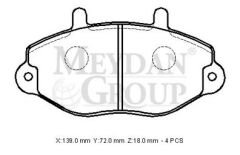 FORD TRANSIT- T12- 93/96; ÖN FREN BALATASI T15 (DİSK) (138,8X71,70X18) (BRAMAX)