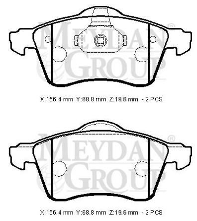 VOLKSWAGEN TRANSPORTER- T4- 02/03; ÖN FREN BALATASI 1,9/2,4/2.5(KABLOSUZ)DİSK)156,4X68,8X19,40)BRAMA