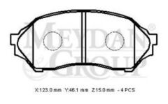 MAZDA 323- FAMILIA- 99/02; ÖN FREN BALATASI 1,4/1,6 (DİSK) (123X46,1X15) (DAIWA)
