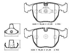 BMW X5- E53- 00/06; ÖN FREN BALATASI (KABLOSUZ)(DİSK) (156,5X73,3X18,3) (BRAMAX)