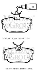 VOLKSWAGEN TRANSPORTER- T4- 02/03; ARKA FREN BALATASI (2 KABLOLU)(DİSK)(94,8X51X15,4)(BRAMAX)