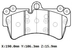 PORSCHE CAYENNE- 03/10; ÖN FREN BALATASI 3,2/3,6/4,5 (KABLOSUZ)(DİSK)(190x106.3x15.9)(BRAMAX)