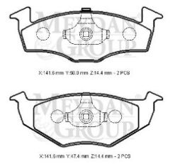 SEAT CORDOBA- 98/99; ÖN FREN BALATASI (DİSK) (141,6X50X16,48/141,6X47,4X16,48) (BRAMAX)