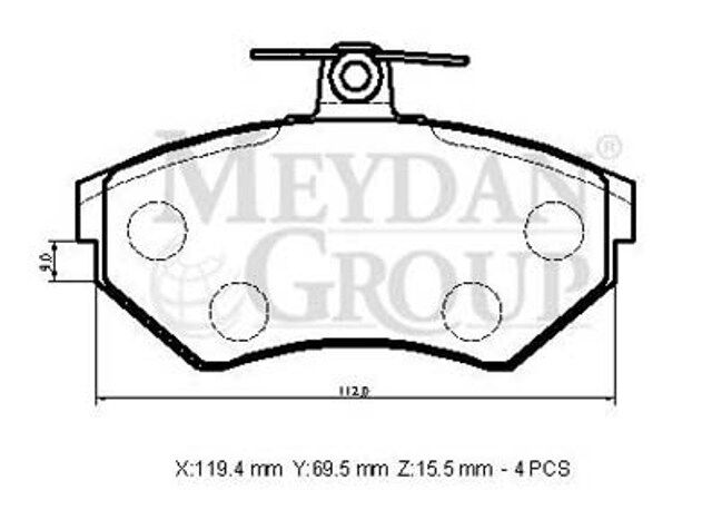 VOLKSWAGEN GOLF- 3- 92/98; ÖN FREN BALATASI (DİSK) (119,4X69,5X15,5) (BRAMAX)