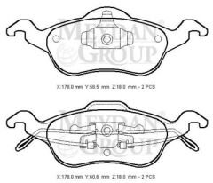 FORD FOCUS- SD/HB- 98/05; ÖN FREN BALATASI 1,4/1,6/1,8/2,0 (DİSK) (178X58,5X18/178X60,6X18) (BRAMAX)