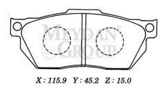 HONDA CIVIC- SD/HB- 92/95; ÖN FREN BALATASI DÜZ TİP (DİSK) (115,9X45,2X15)(DAIWA)