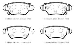 OPEL CORSA- C- 04/06; ARKA FREN BALATASI 1,4/1,7cc (DİSK) (104,9X42,7X16,5) (FMK)