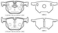 BMW 5 SERI- E60- 04/10; ARKA FREN BALATASI (KABLOSUZ)(DİSK)(121.9X58.1X16.3/12;1.9X59.3X16.3)BRA