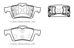 FORD FOCUS C MAX- 04/06; ARKA FREN BALATASI (DİSK) (123X48X15,6)(BRAMAX)
