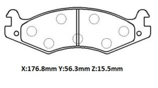 JEEP WRANGLER- 87/89; ÖN FREN BALATASI (DİSK)(176.8x56.3x15.5) (BRAMAX)