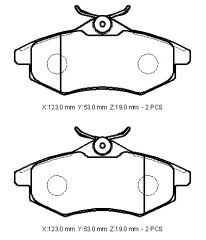 CITROEN C3- 03/09; ÖN FREN BALATASI 1,1/1,4/1,4HDI (KABLOSUZ)(DİSK) (123X53X19) (BRAMAX)