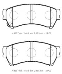 MAZDA 6- SD- 2006; ÖN FREN BALATASI (DİSK) (136.7X48.6X16.5)(DAIWA)