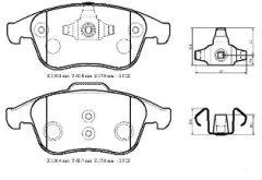 RENAULT LAGUNA- 08/12; ÖN FREN BALATASI (KABLOSUZ)(DİSK) (156,50X68,5X18/155,20X63,20X18)(BRAMAX)
