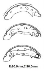 FORD FIESTA- 00/02; ARKA FREN PABUCU 1,25/1,3/1,4cc (90X30) (BRAMAX)