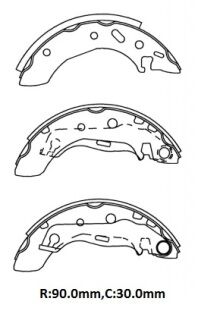 FORD FIESTA- 96/99; ARKA FREN PABUCU 1,25/1,3/1,4cc (90X30) (BRAMAX)
