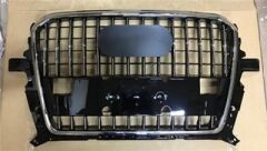 ÖN PANJUR KROM ÇERÇEVE DİK KROM ÇİZGİLİ PARLAK SİYAH ARMASIZ Q5 SLİNE 2013-2017