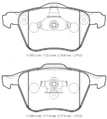 VOLVO XC90- 04/15; ÖN FREN BALATASI (KABLOSUZ)(DİSK)(155,2X72,3X18,6/15;6,4X71,6X17)(BRAMAX)