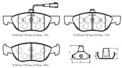 ALFA ROMEO 145- 95/00; ÖN FREN BALATASI 1,8/1,9 (KABLOSUZ)(DİSK) (156.5x52.7x17) (BRAMAX)