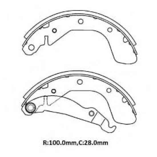 Opel Corsa- C Arka Fren Pabucu 1,0/1,2/1,3/1,4/1,7cc (2000-2003)