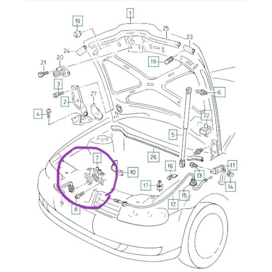 Seat Toledo Kaput Dış Açma Mandalı (1999-2005)
