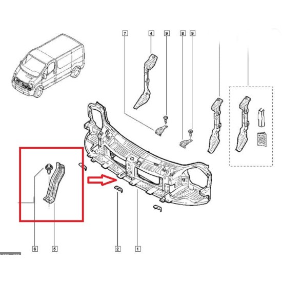 Opel Vivaro Ön Panel Orta Parça (2004-2008)