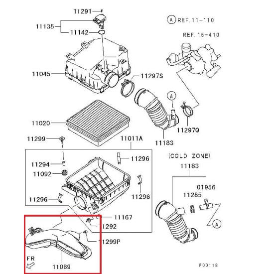 Mitsubishi L200- Pick Up Hava Filtre Kutusu Alt Giriş Borusu