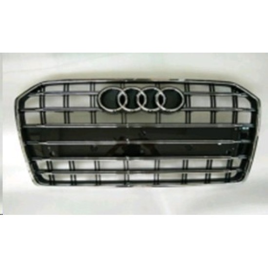Audi S6 Ön Panjur Krom+krom Çizgili Parlak Siyah 9 Petek