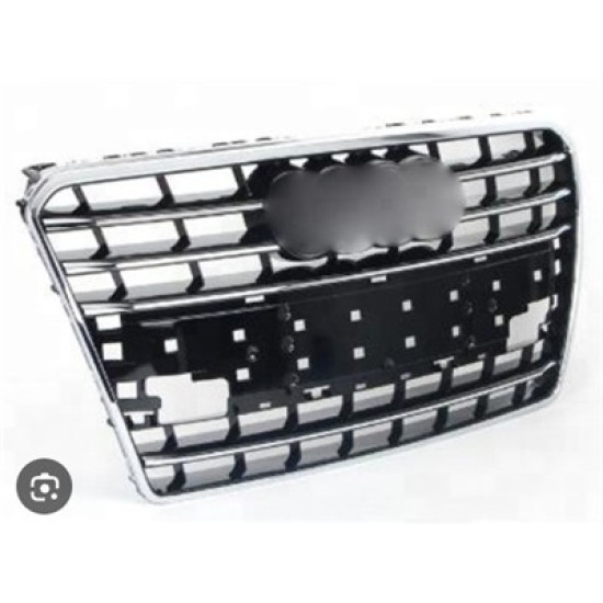 Ön Panjur Krom Çerçeve Krom Çizgili Parlak Siyah 9petek Audi A7 Sli...