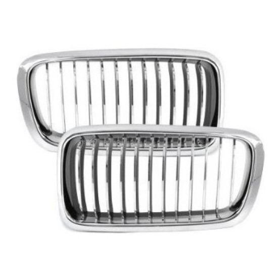 Bmw E38 Ön Panjur Böbrek Set Komple Krom 99>01