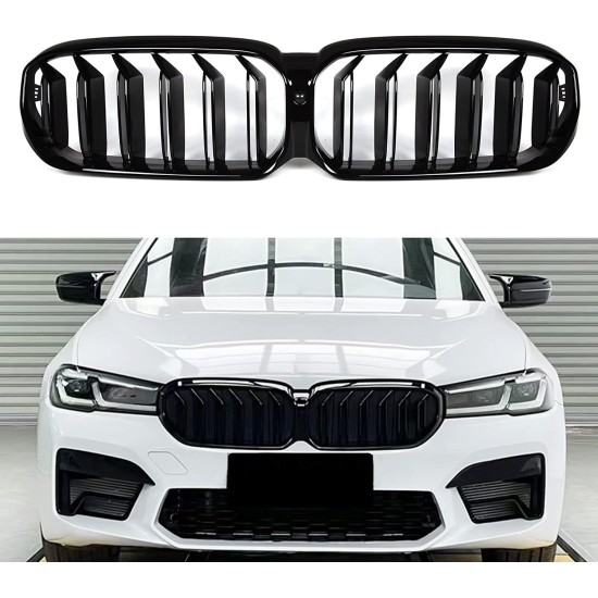 Bmw M5 Ön Panjur Böbrek Parlak Siyah Çift Çıtalı Kasa Set